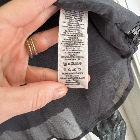 Free People Sequin Open Front Waterfall Jacket in Silver – Size Small - Picture 12 of 12